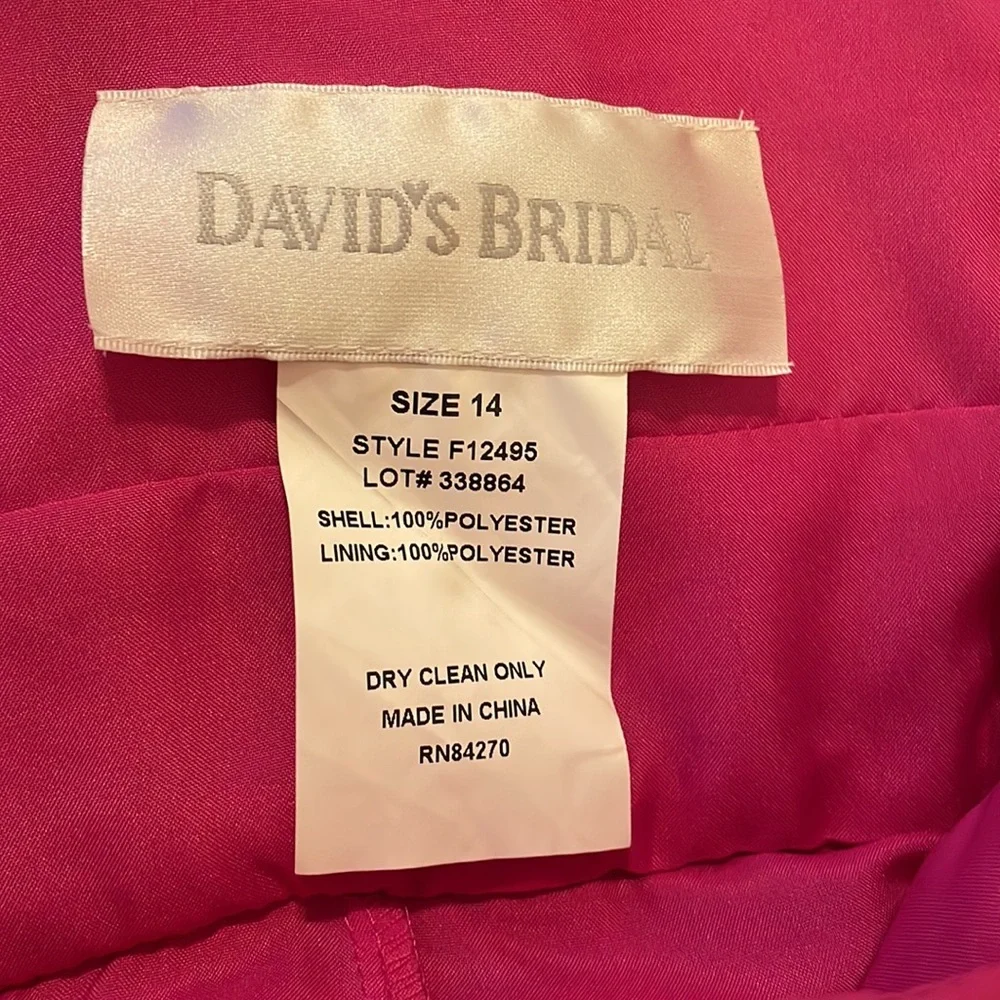 David’s Bridal Style F12495 Size 14 Color Azalea - Picture 8 of 8